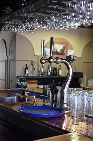café, bar, brouwerij, glazen, detail